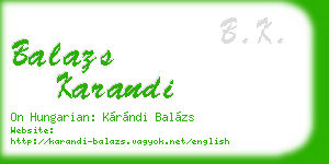 balazs karandi business card